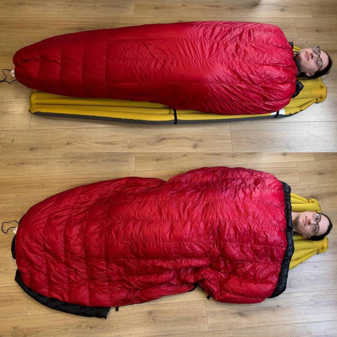 Можно накрываться как одеялком, а можно всё затянуть и пристегнуть к ковру.