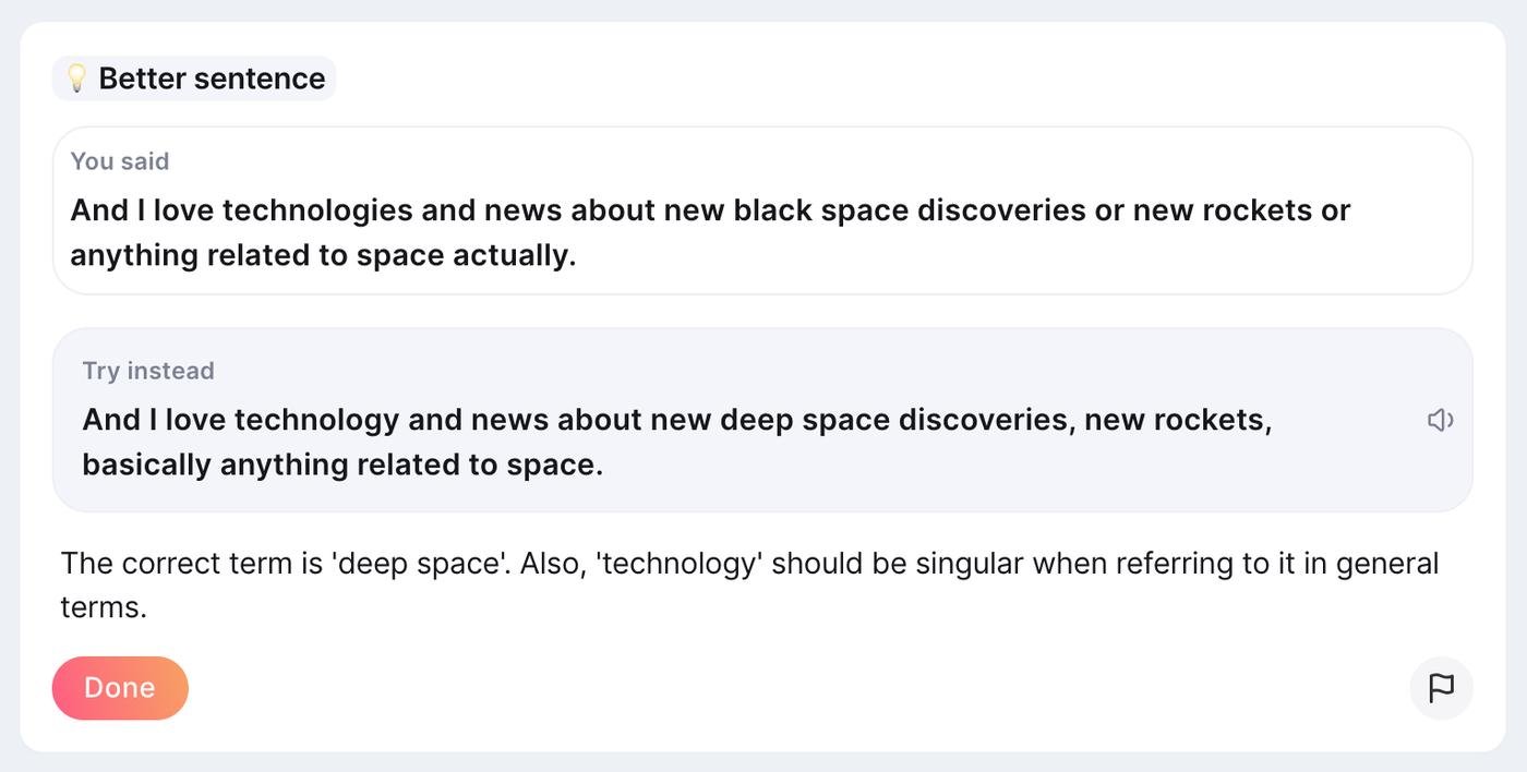 Pronounce Better Sentence Correction