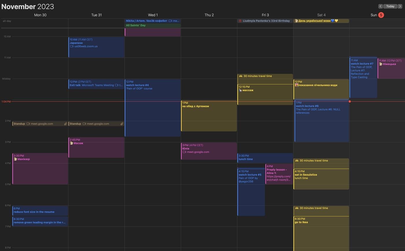 cижу на macOS, использую дефолтный Calendar.app