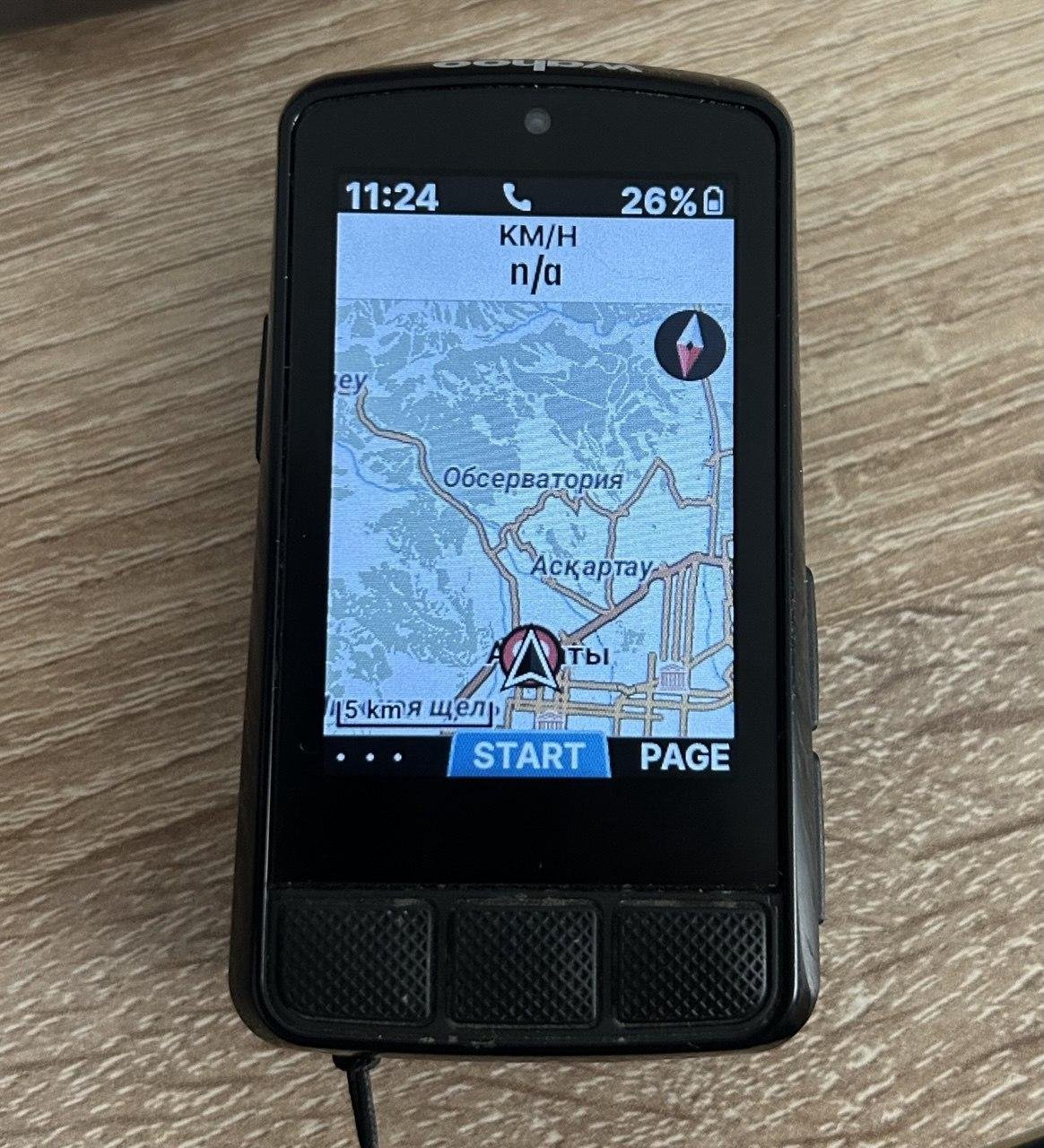 Карты OSM на экране велокомпьютера Wahoo