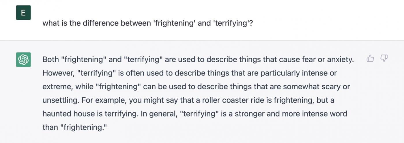 Пример, разницы в смысле слова