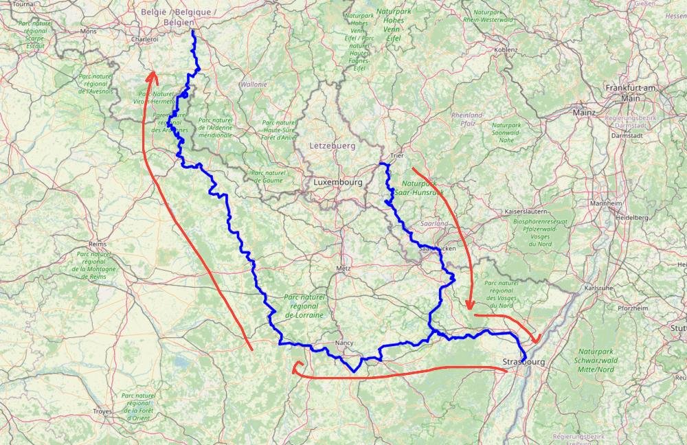 Финальный план. Фактический маршрут чуть отличается: заехал в Нанси, хотя изначально не собирался