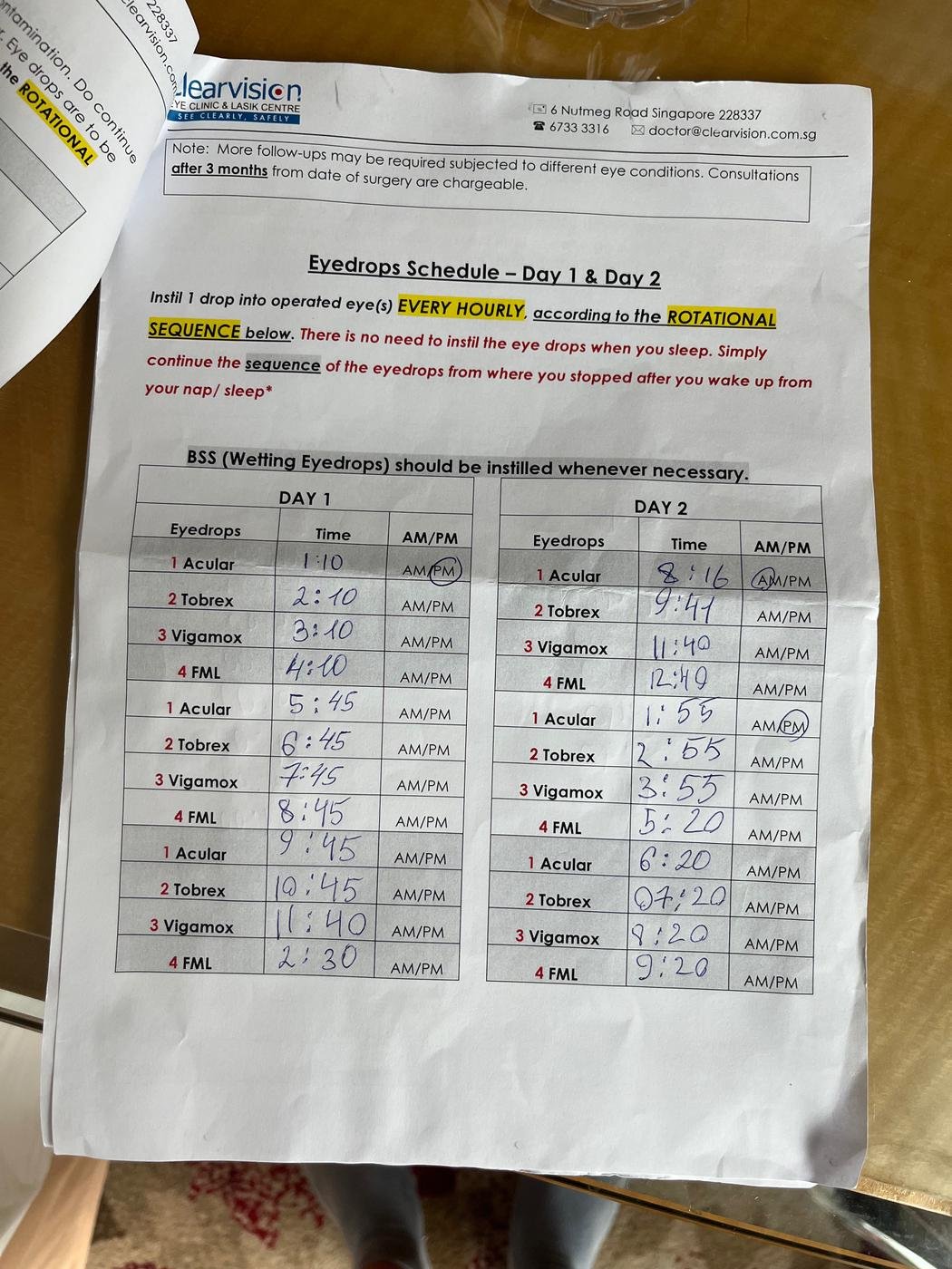 Дали вот такое расписание, чтобы заполнять и не путать порядок.