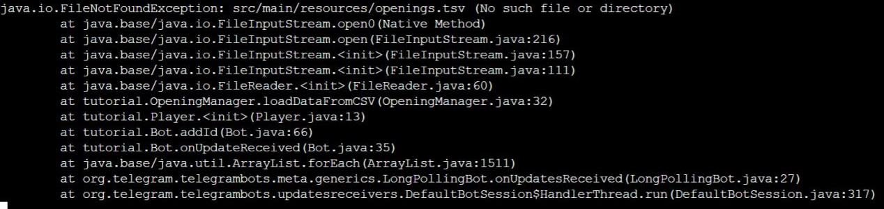 Если вкратце, то бот не нашёл файлик с дебютами