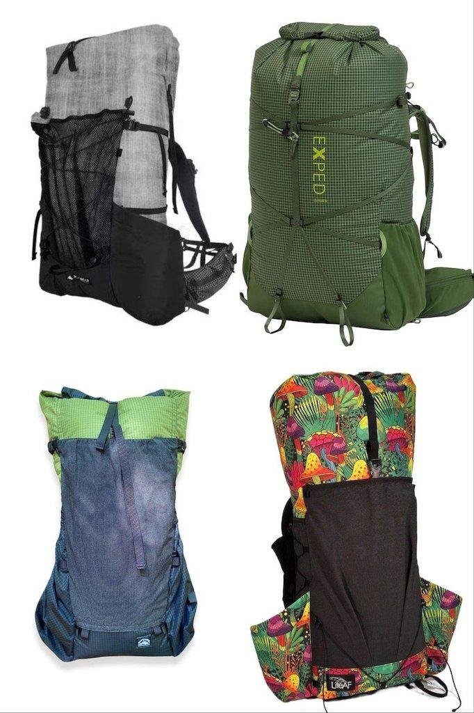 Слева направо и сверху вниз: 3F UL GEAR YUE, Exped Lightning 60, Superior Wilderness Designs, LiteAF
