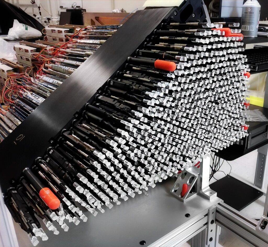 Детектор DESI — не обычный телескоп, тут для д используются оптические волокна и спектроскопы, измеряющие спектр каждой галактики. Это позволяет оценить расстояние до нее и положение относительно других галактик.