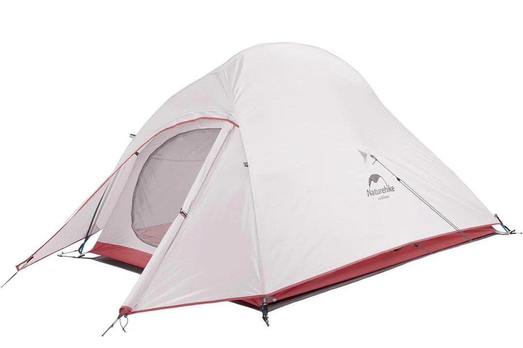 Naturehike Cloud Up 2. Двухслойная каркасная палатка. Должна ставиться чуть удобнее, чем ланшан.  И если заменить дуги и колышки на карбоновые, то можно вписать в 1кг.